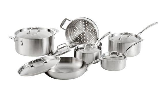 Lagostina 3-Ply Stainless Steel Commercial Clad Cookware Set, Oven Safe, 12-pc Product image